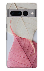 White Pink Leaf Google Pixel 7 Pro Hard Case Back Cover by Casekaro