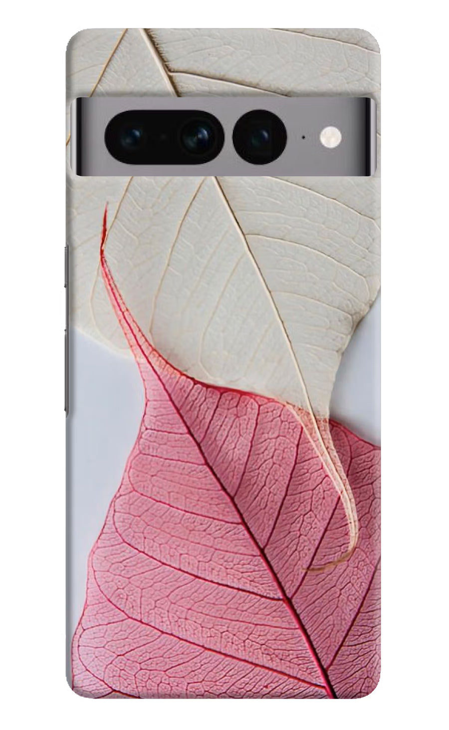 White Pink Leaf Google Pixel 7 Pro Back Cover, Hard case