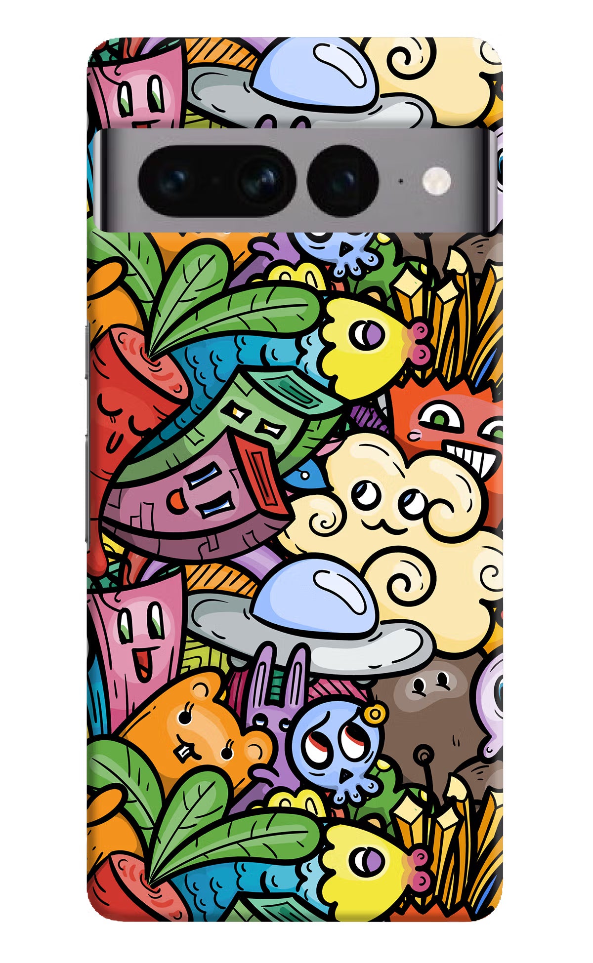 Veggie Doodle Google Pixel 7 Pro Hard Case Back Cover by Casekaro