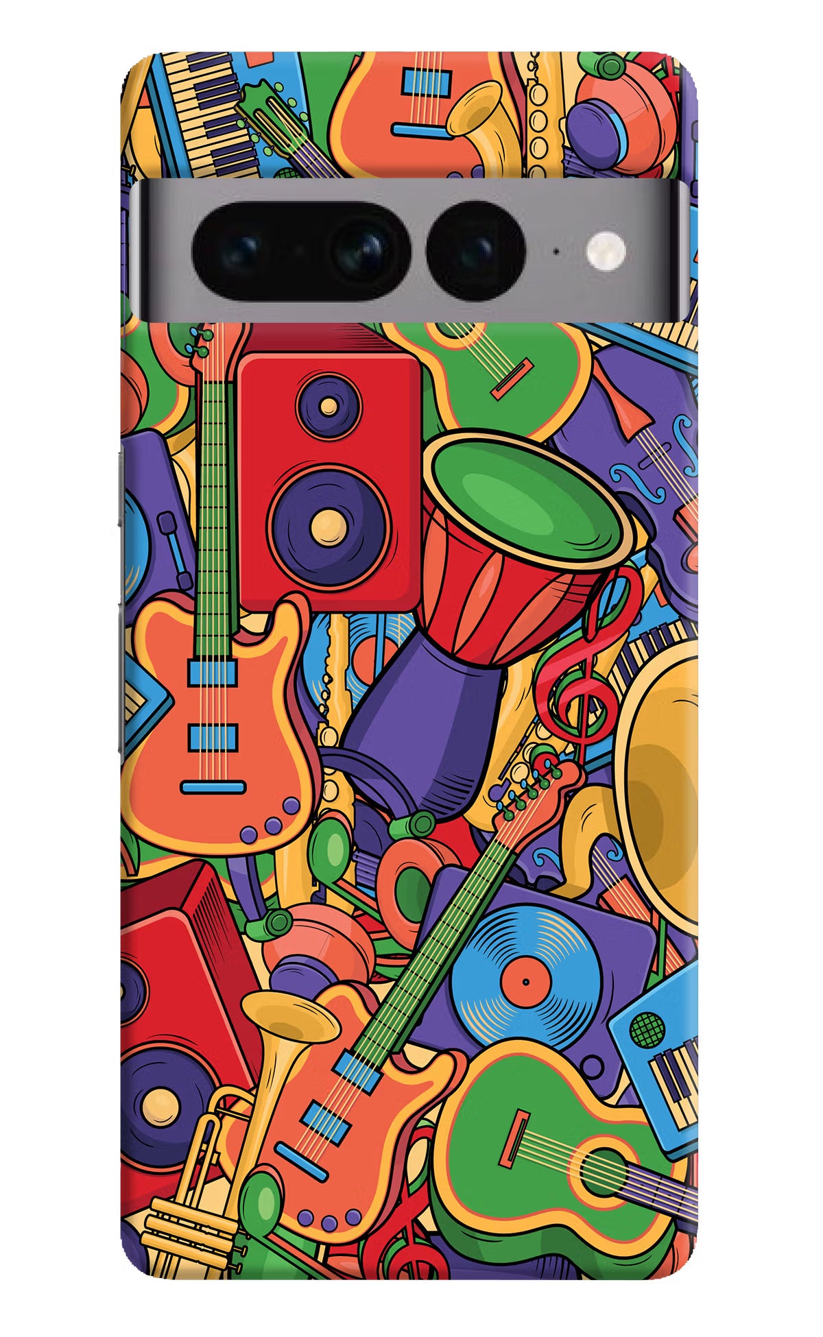 Music Instrument Doodle Google Pixel 7 Pro Hard Case Back Cover by Casekaro