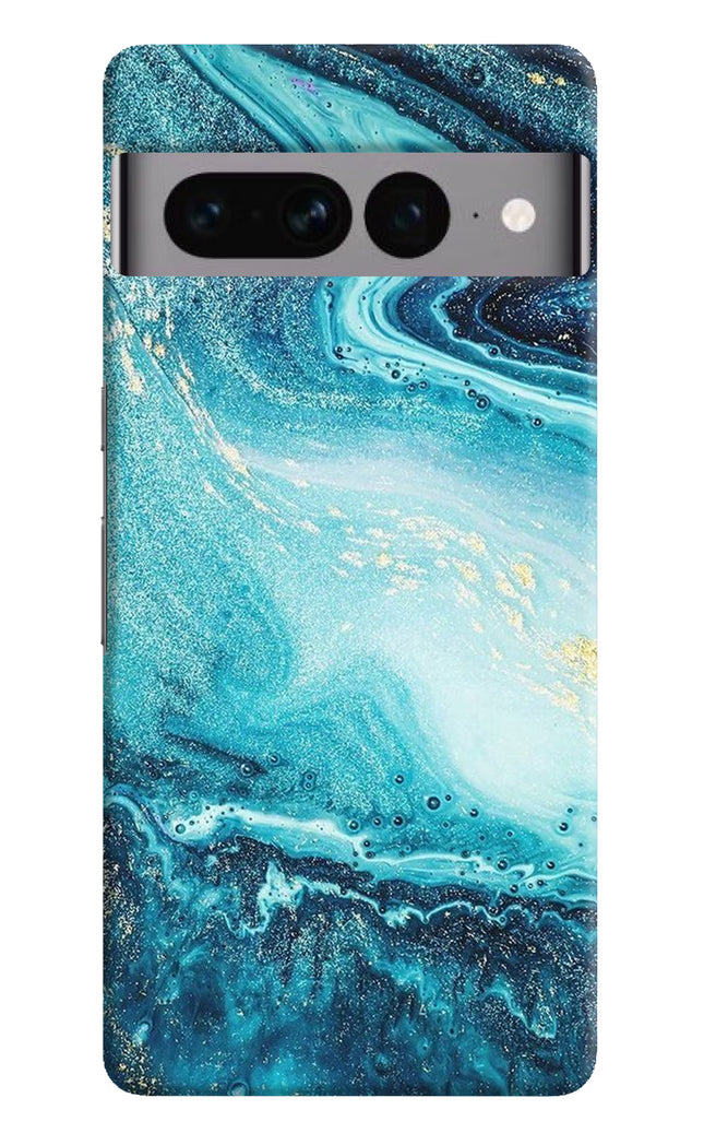 Blue Glitter Marble Google Pixel 7 Pro Hard Case Back Cover by Casekaro