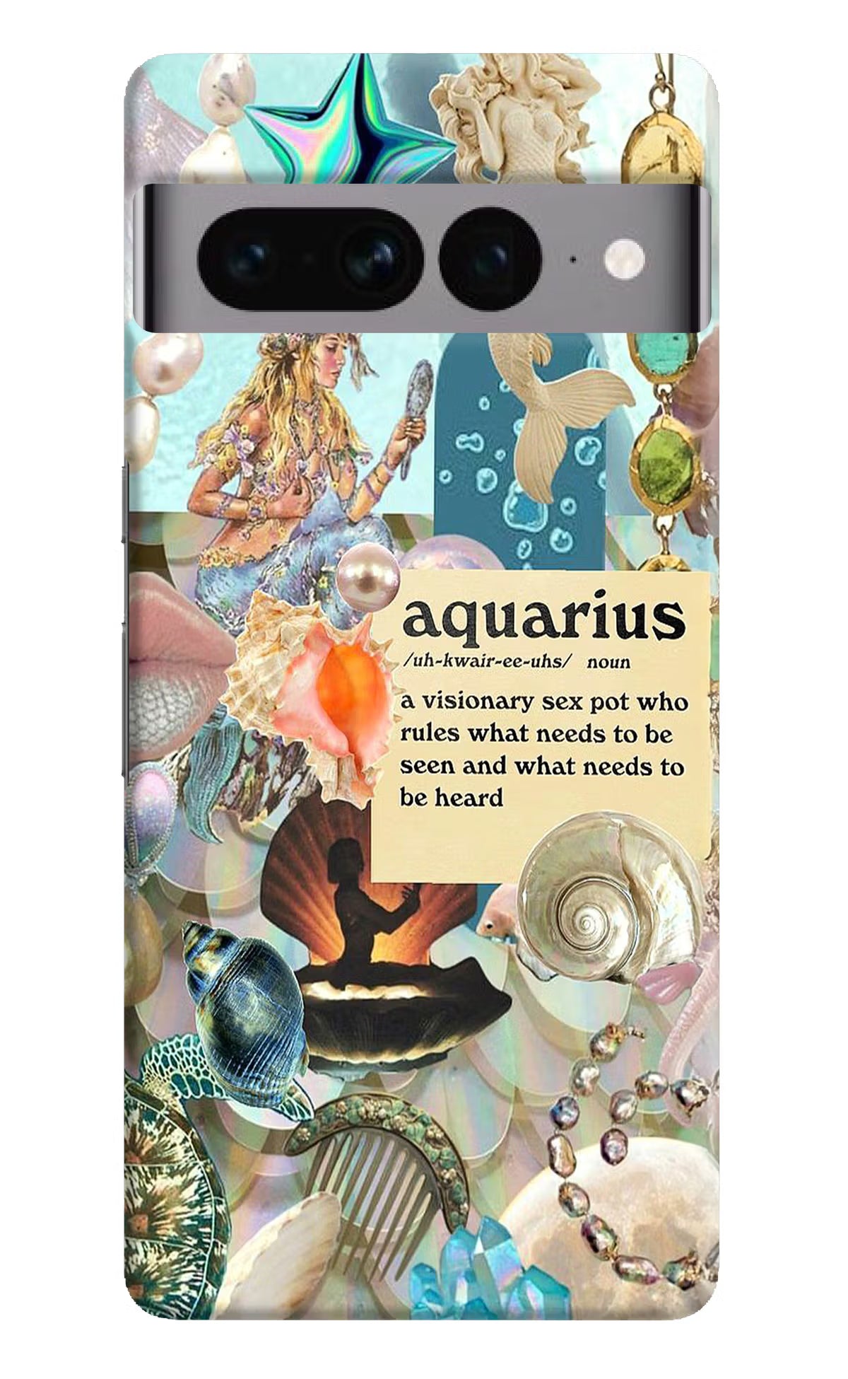Aquarius Zodiac Google Pixel 7 Pro Hard Case Back Cover by Casekaro