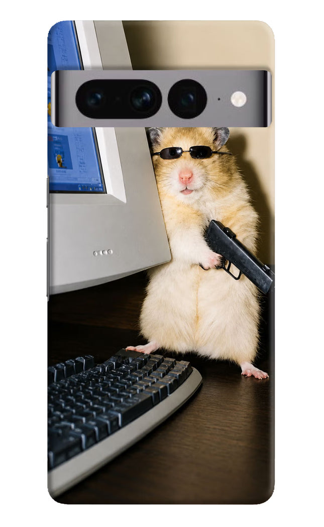 Hacker Hamster Google Pixel 7 Pro Hard Case Back Cover by Casekaro