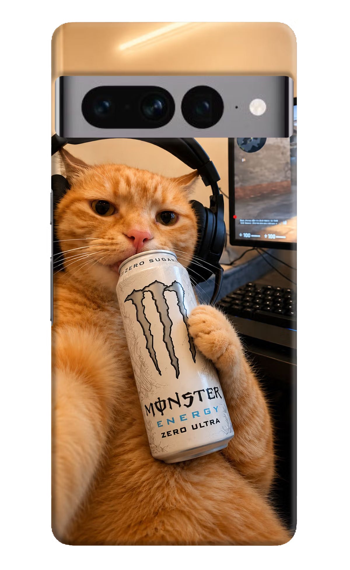 Gamer Cat Energy Google Pixel 7 Pro Back Cover