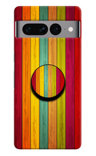 Multicolor Wooden Google Pixel 7 Pro Pop Case by Casekaro