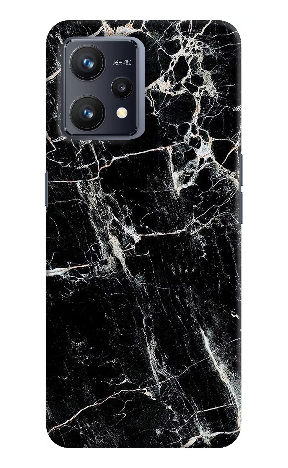 Black Marble Texture Realme 9 4G Hard Case Back Cover by Casekaro
