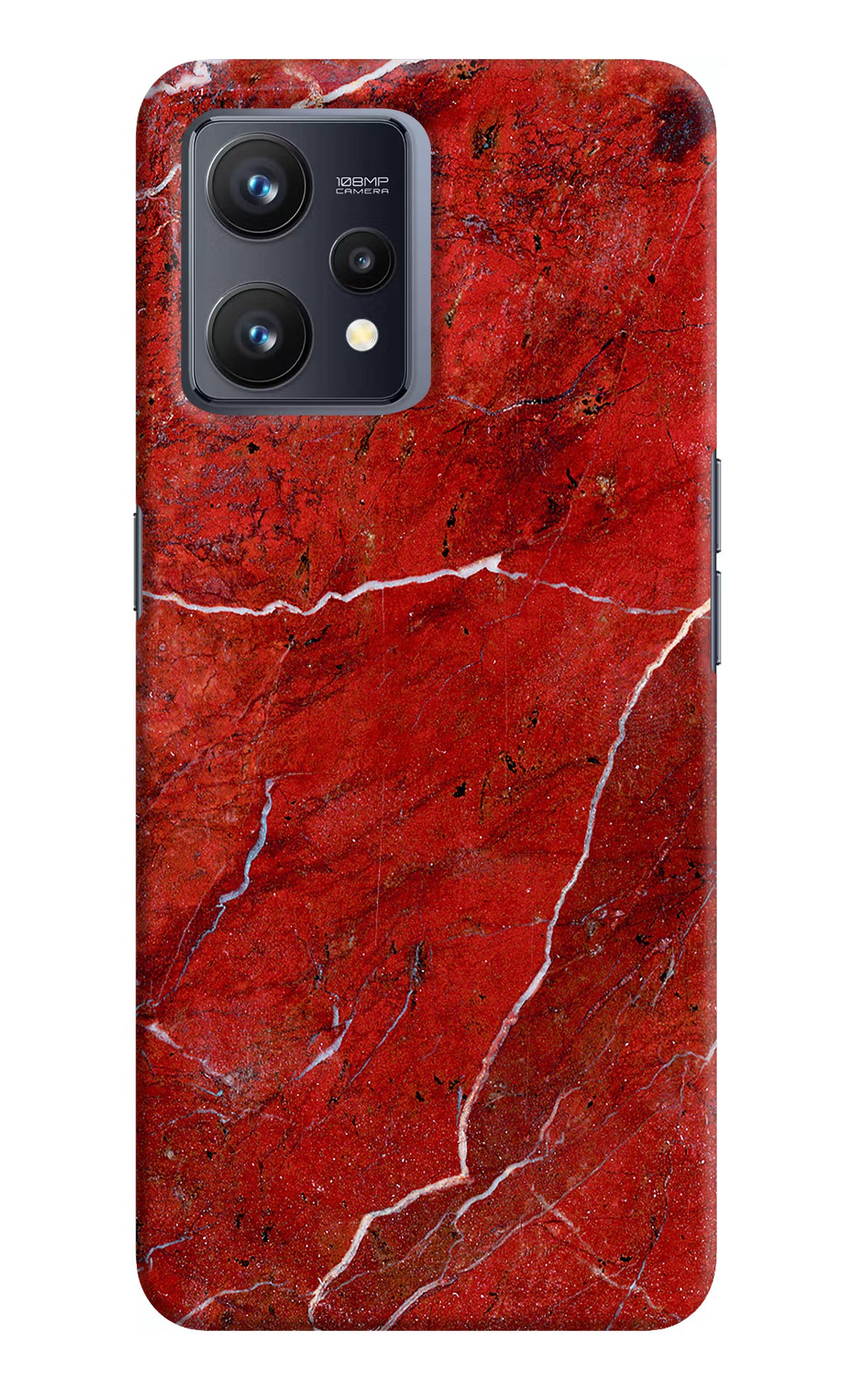 Red Marble Design Realme 9 4G Hard Case Back Cover by Casekaro