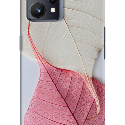 White Pink Leaf Realme 9 4G Hard Case Back Cover by Casekaro