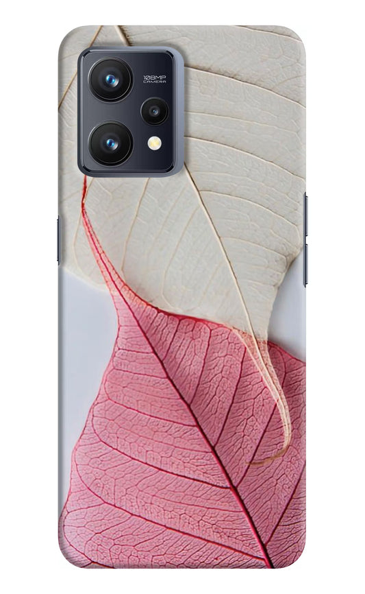 White Pink Leaf Realme 9 4G Hard Case Back Cover by Casekaro