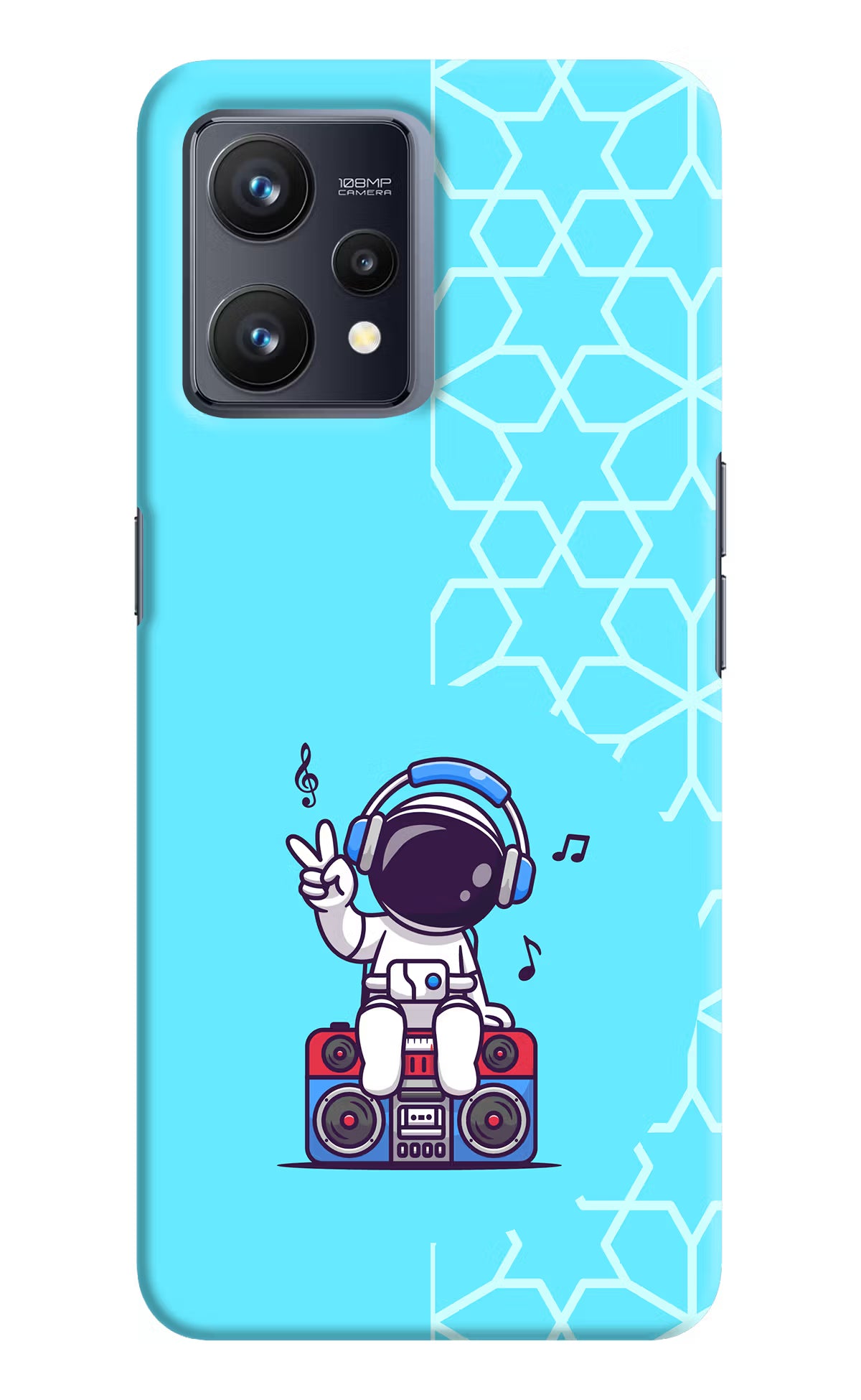 Cute Astronaut Chilling Realme 9 4G Hard Case Back Cover by Casekaro