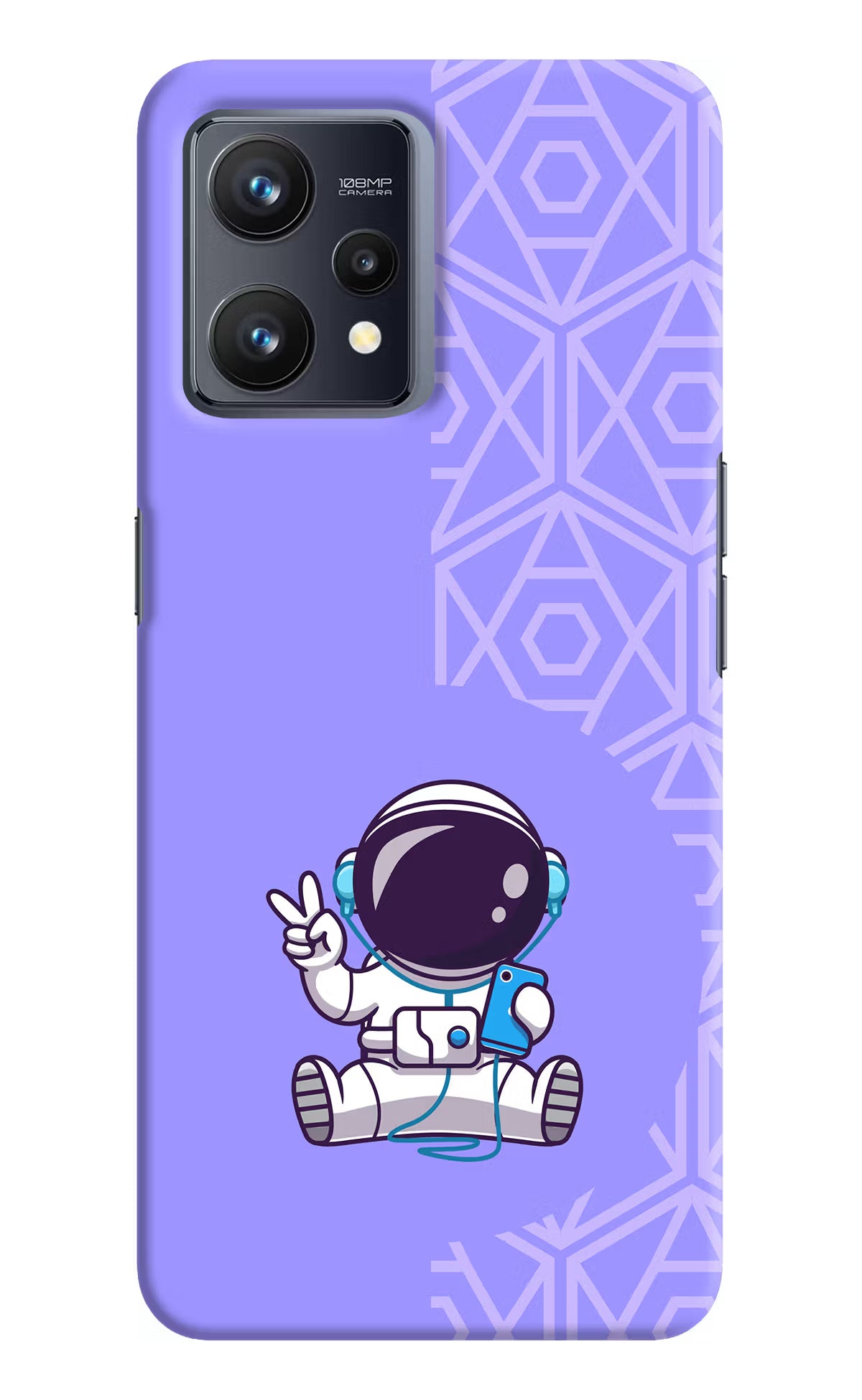 Cute Astronaut Chilling Realme 9 4G Hard Case Back Cover by Casekaro