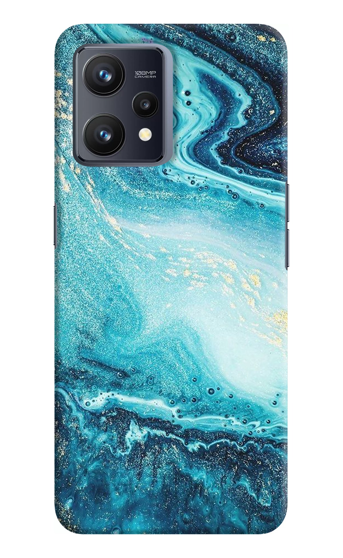 Blue Glitter Marble Realme 9 4G Back Cover