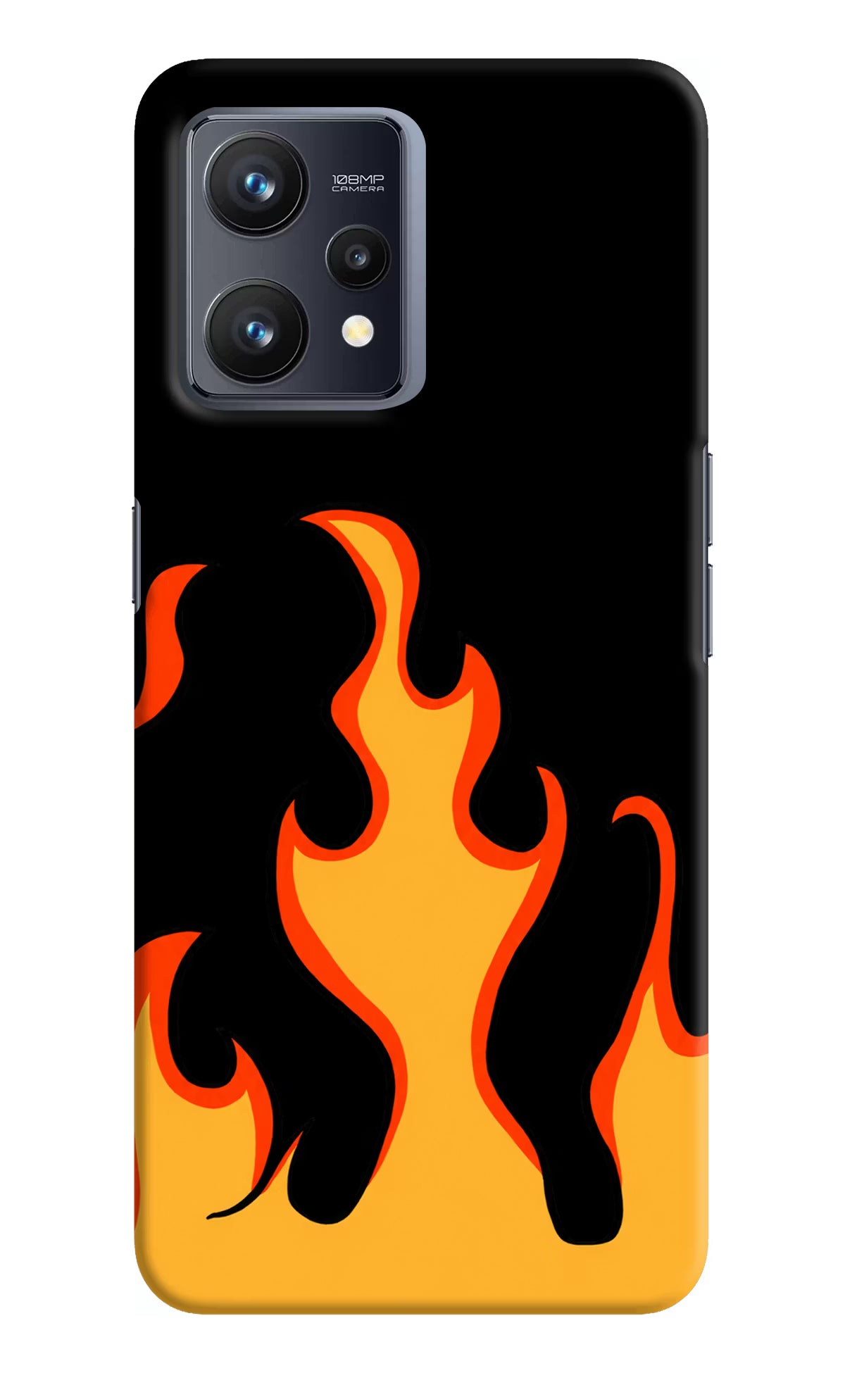 Fired Up – Black Realme 9 4G Hard Case Back Cover by Casekaro