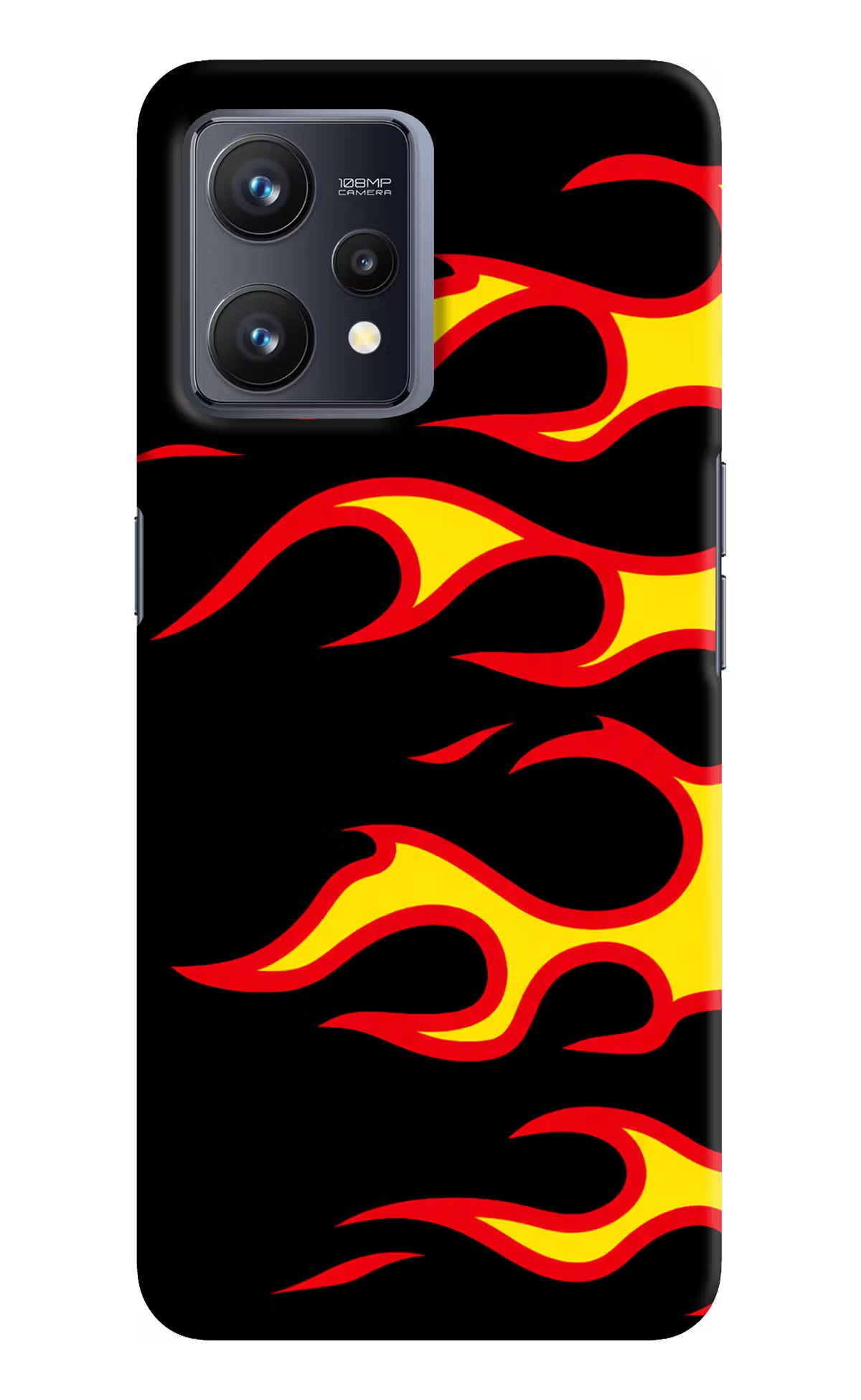 Side Sweep Flames Realme 9 4G Hard Case Back Cover by Casekaro