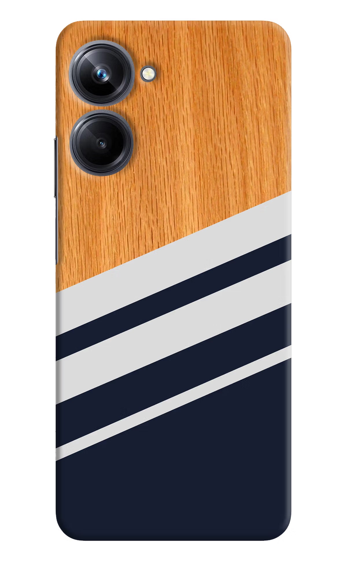 Blue and white wooden Realme 10 Pro 5G Hard Case Back Cover by Casekaro