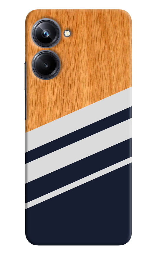 Blue and white wooden Realme 10 Pro 5G Hard Case Back Cover by Casekaro