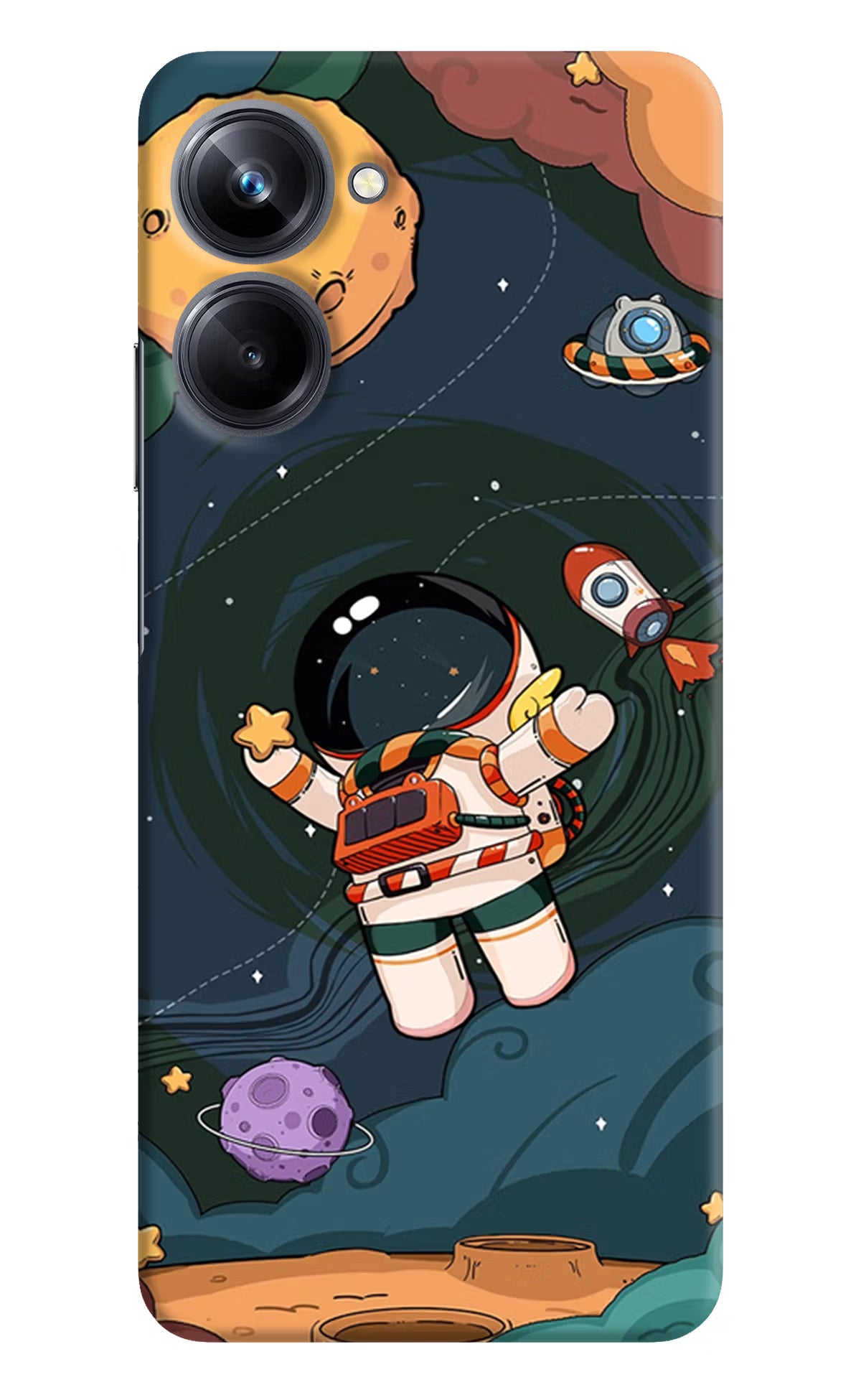 Cartoon Astronaut Realme 10 Pro 5G Hard Case Back Cover by Casekaro