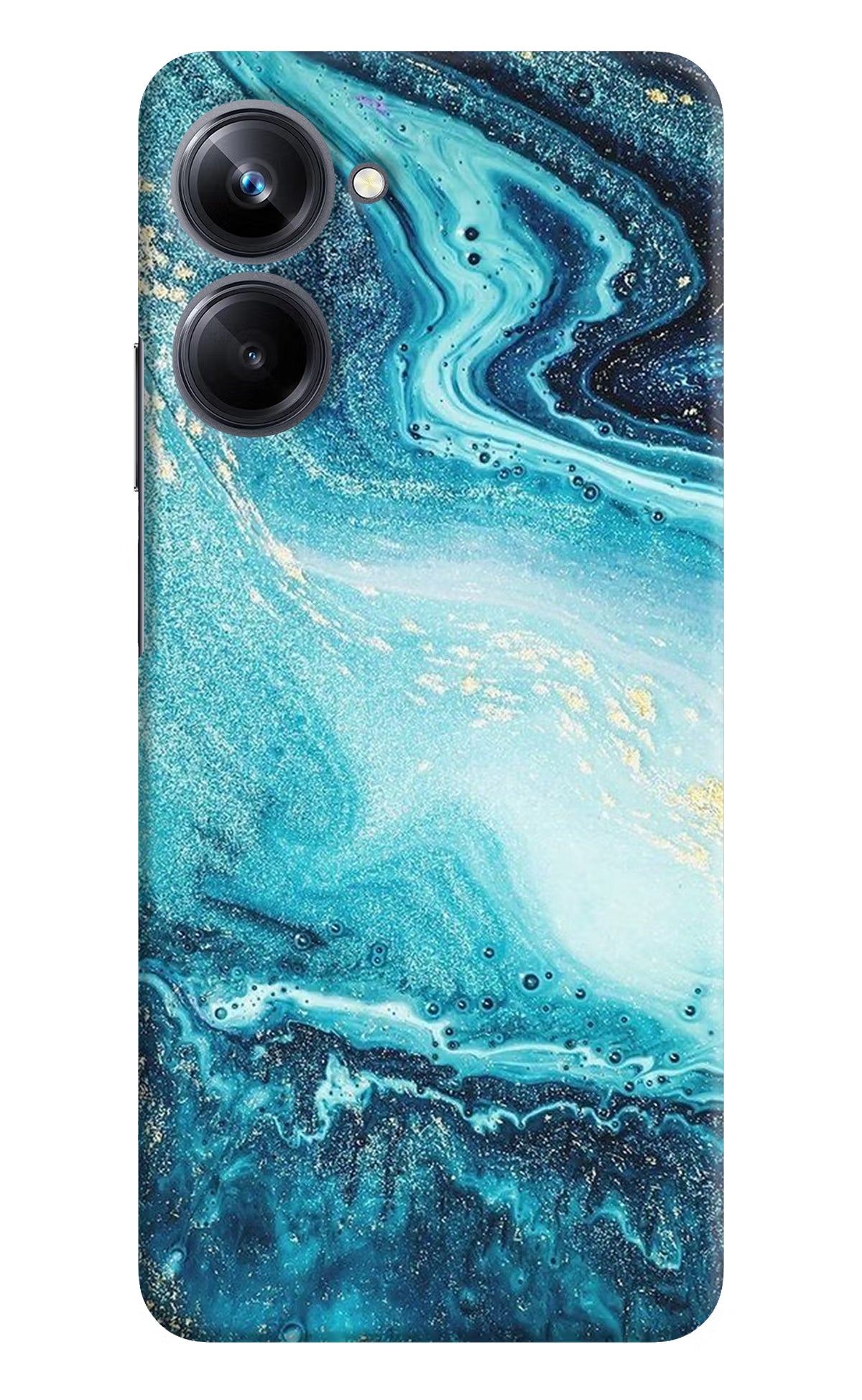 Blue Glitter Marble Realme 10 Pro 5G Hard Case Back Cover by Casekaro
