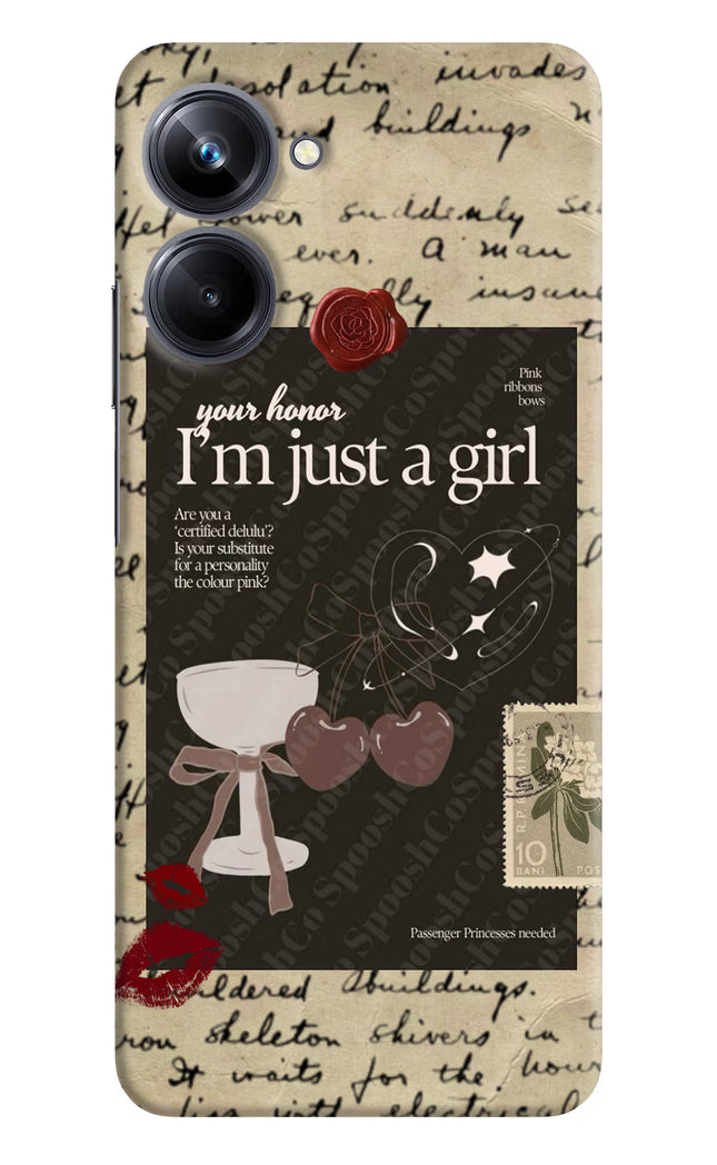 I am just a girl Realme 10 Pro 5G Hard Case Back Cover by Casekaro