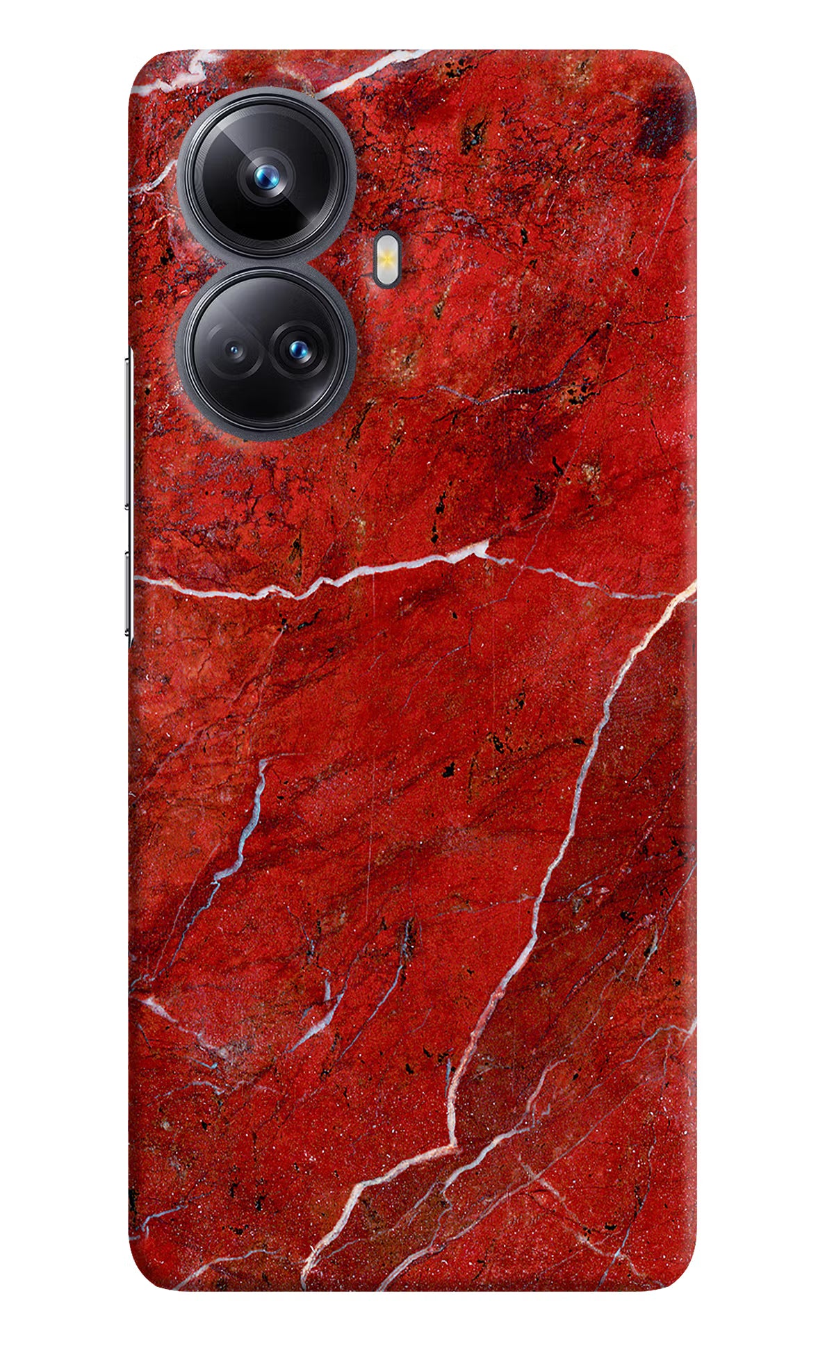 Red Marble Design Realme 10 Pro+ 5G Hard Case Back Cover by Casekaro