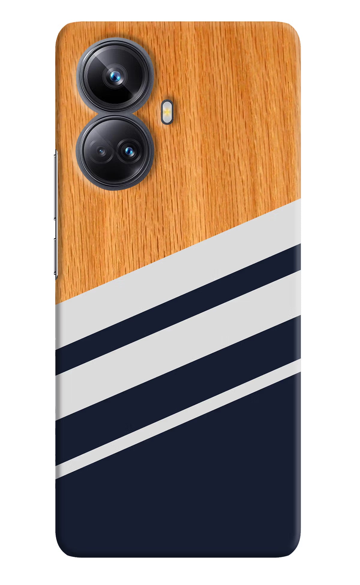 Blue and white wooden Realme 10 Pro+ 5G Hard Case Back Cover by Casekaro