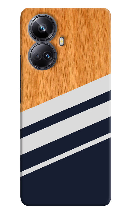 Blue and white wooden Realme 10 Pro+ 5G Hard Case Back Cover by Casekaro