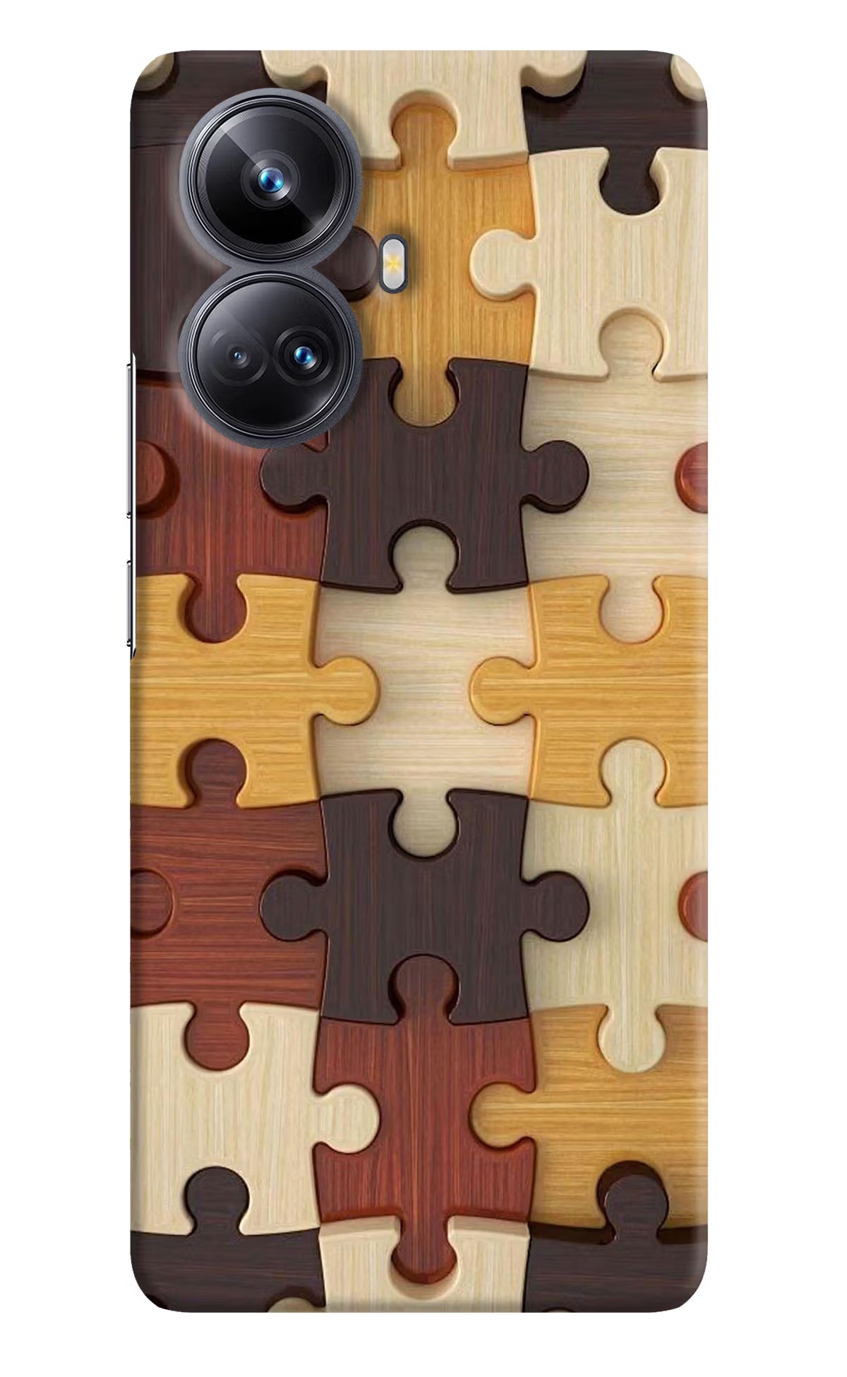 Wooden Puzzle Realme 10 Pro+ 5G Hard Case Back Cover by Casekaro