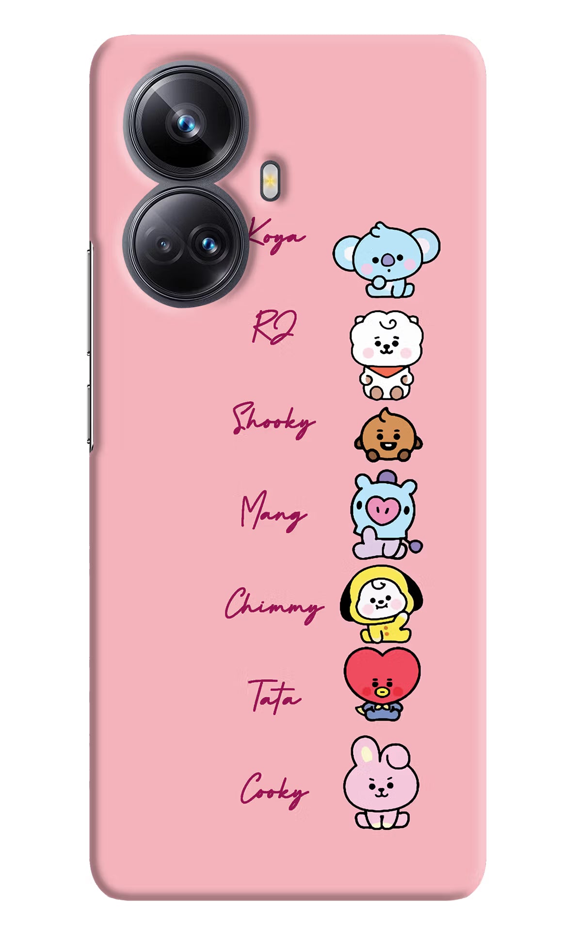BTS names Realme 10 Pro+ 5G Hard Case Back Cover by Casekaro