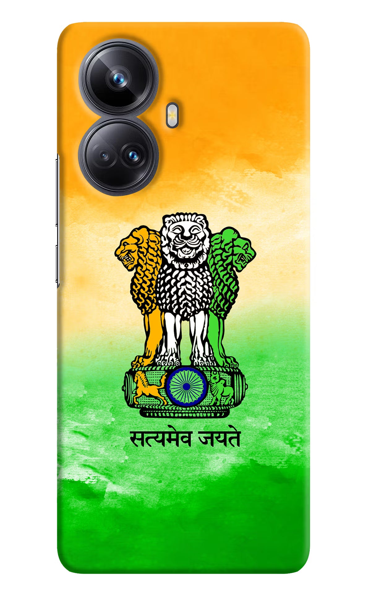 Satyamev Jayate Flag Realme 10 Pro+ 5G Hard Case Back Cover by Casekaro