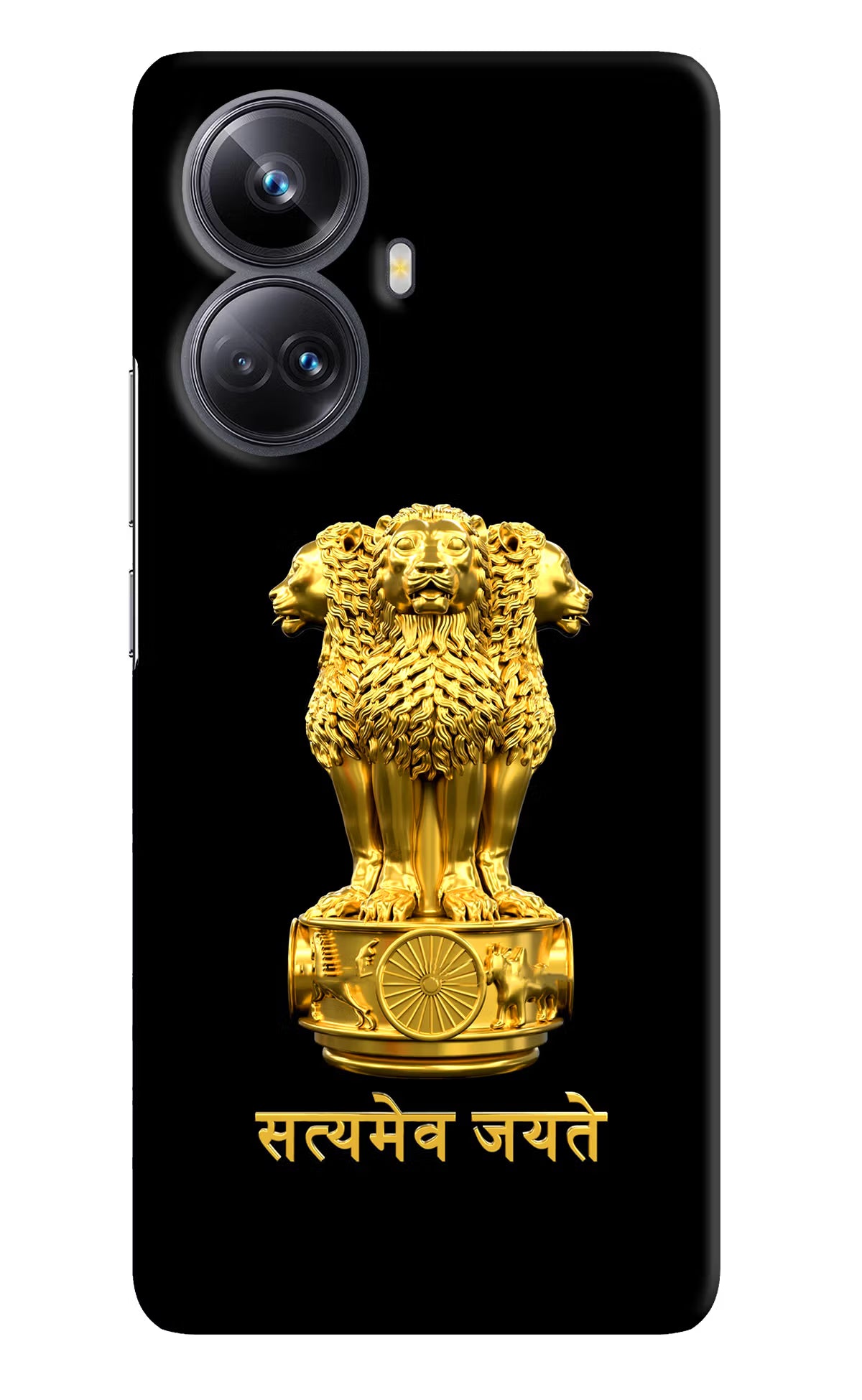 Satyamev Jayate Golden Realme 10 Pro+ 5G Hard Case Back Cover by Casekaro