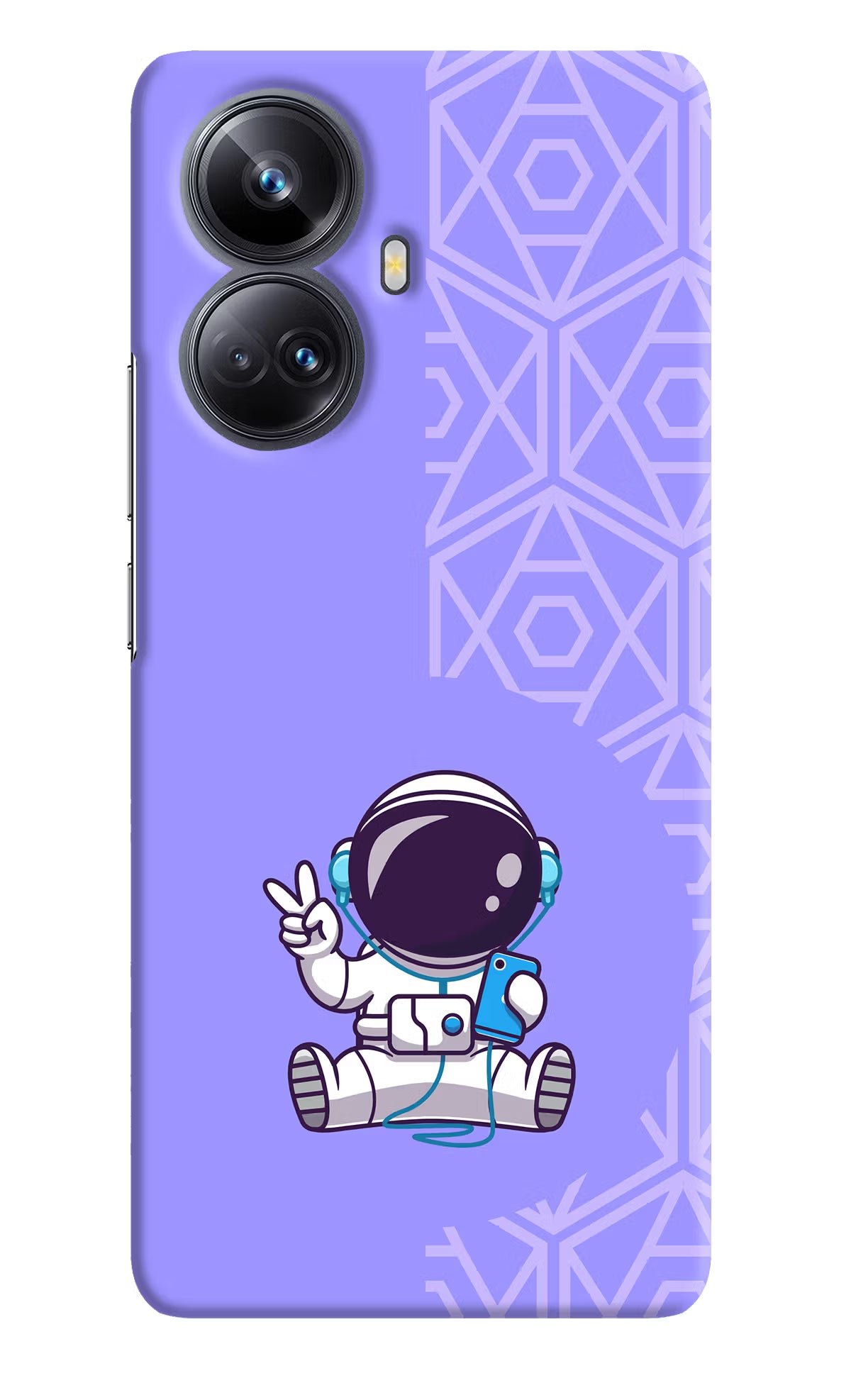 Cute Astronaut Chilling Realme 10 Pro+ 5G Hard Case Back Cover by Casekaro