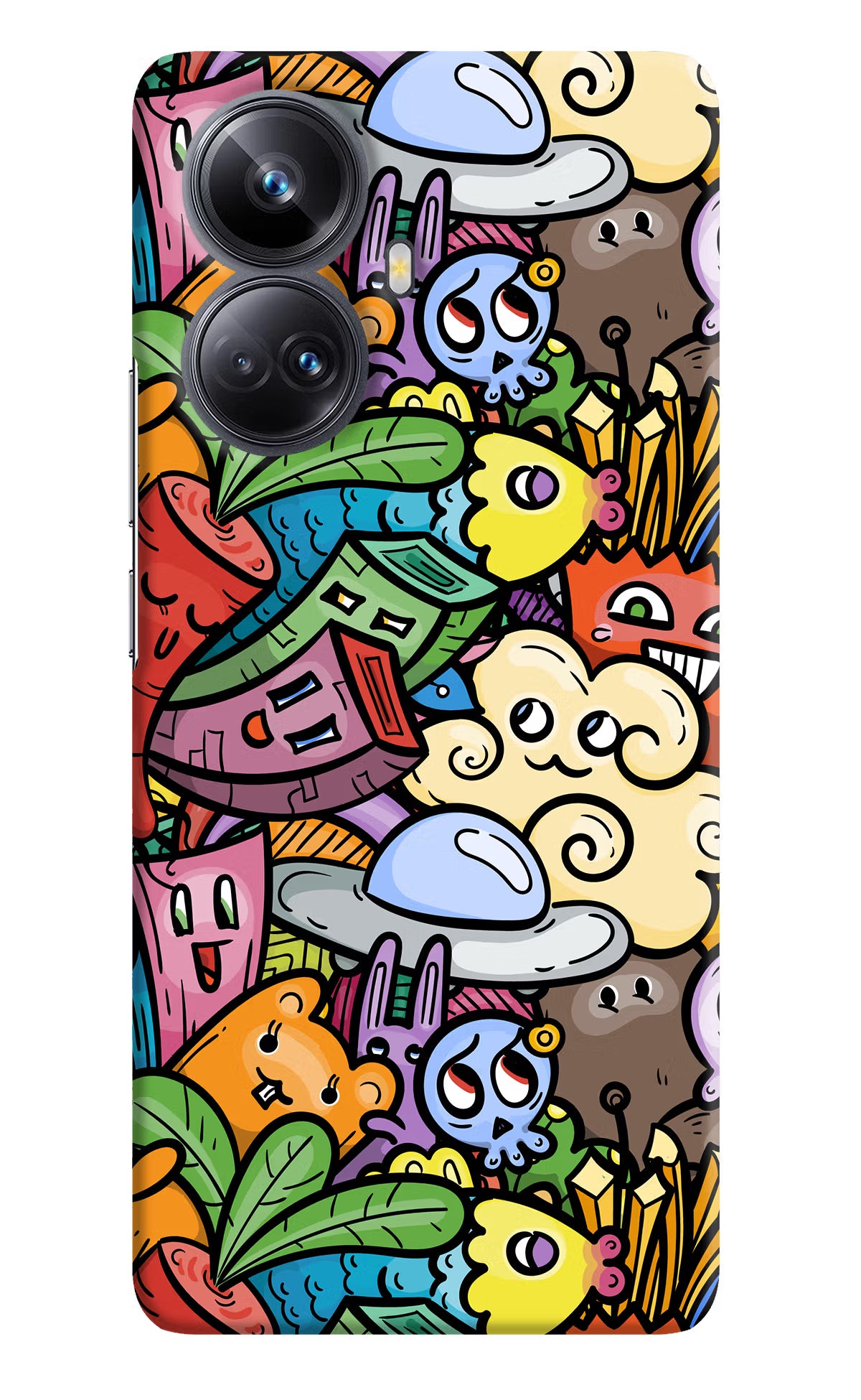 Veggie Doodle Realme 10 Pro+ 5G Hard Case Back Cover by Casekaro
