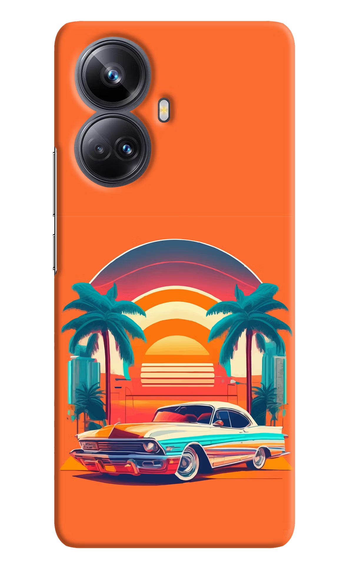 Palm Drive 80s Realme 10 Pro+ 5G Hard Case Back Cover by Casekaro