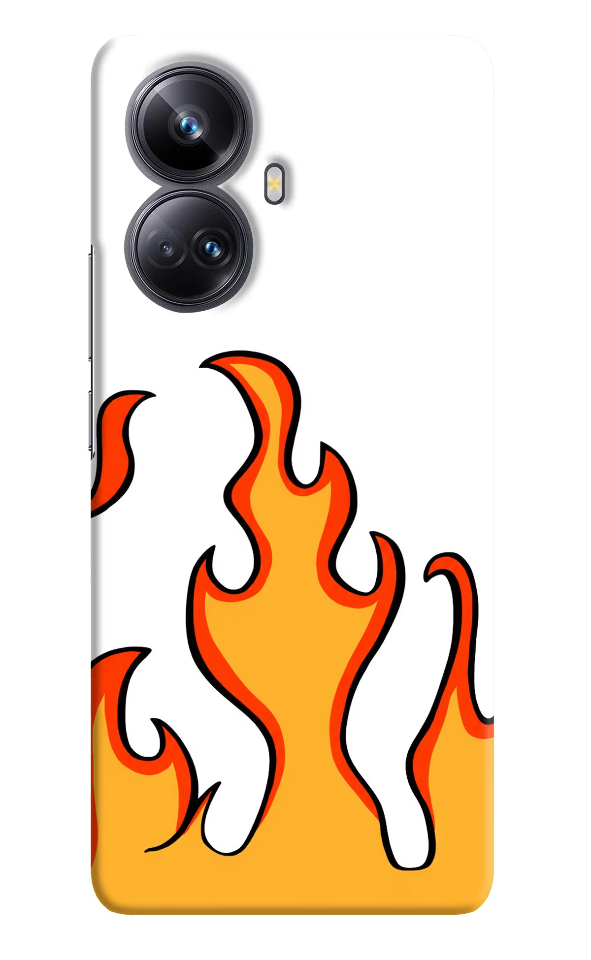 Fired Up – White Realme 10 Pro+ 5G Hard Case Back Cover by Casekaro