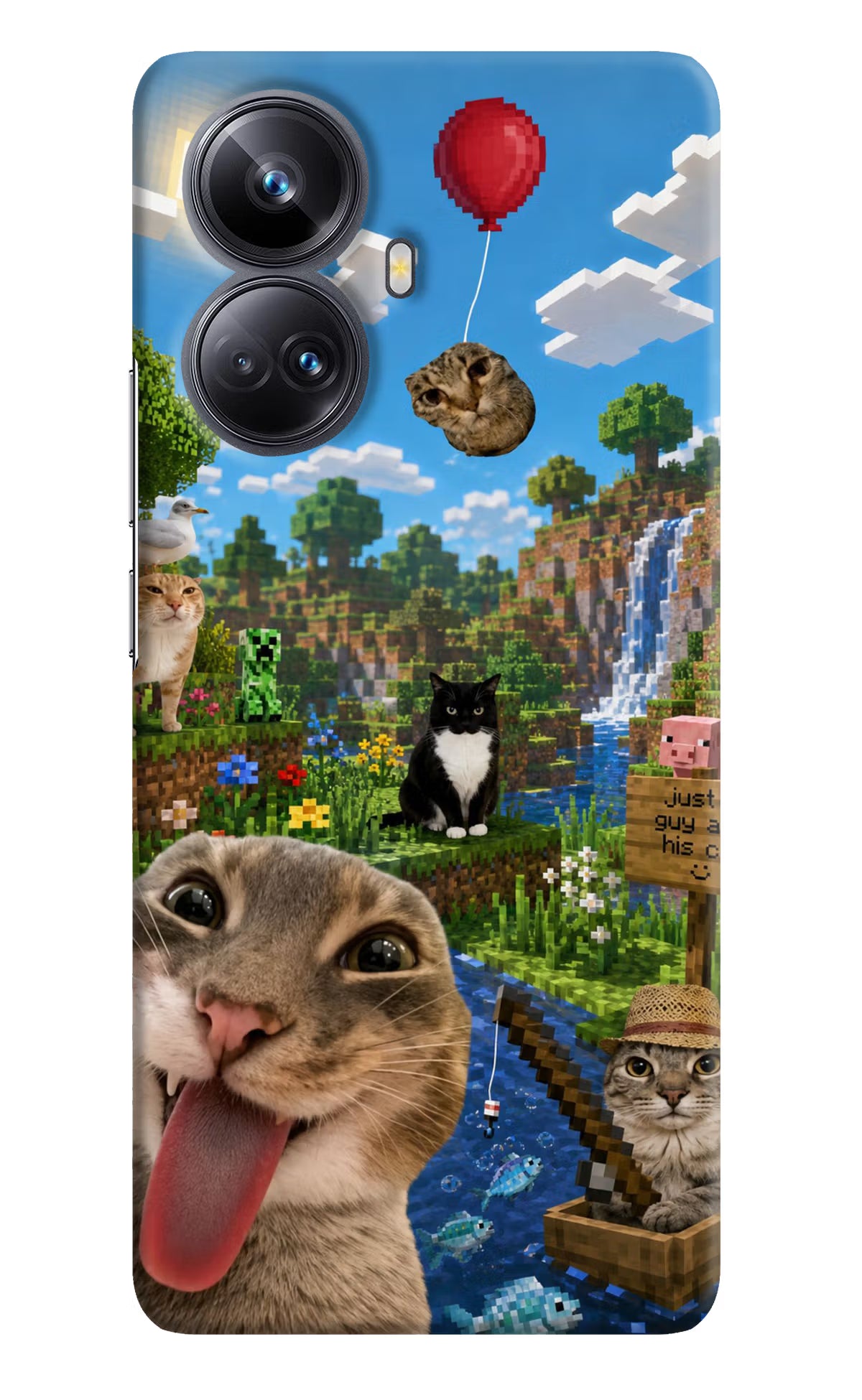 Minecraft Cat Chaos Realme 10 Pro+ 5G Back Cover