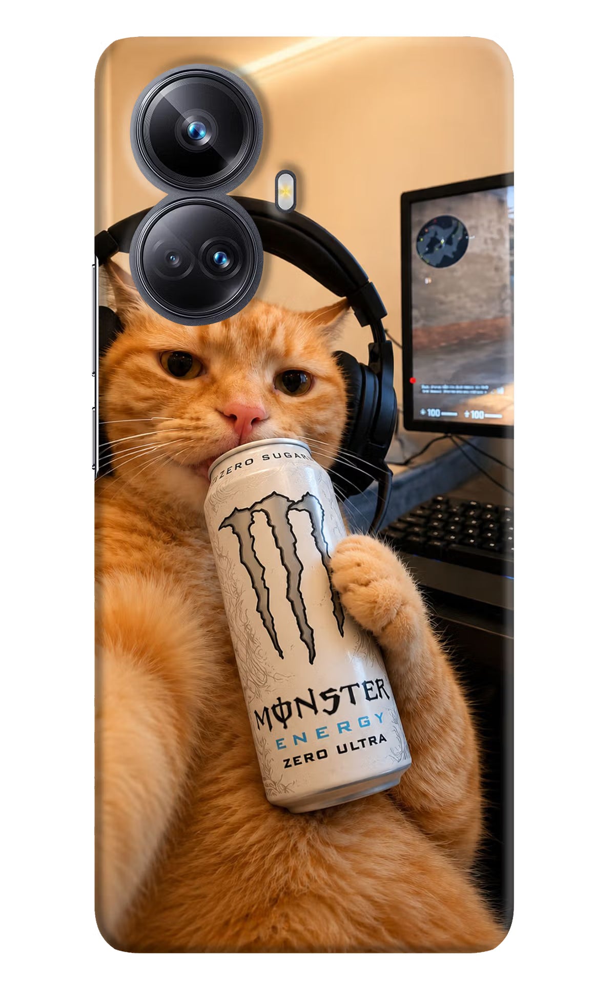 Gamer Cat Energy Realme 10 Pro+ 5G Back Cover