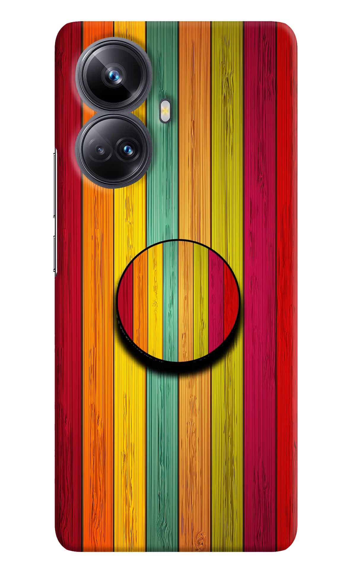 Multicolor Wooden Realme 10 Pro+ 5G Pop Case by Casekaro