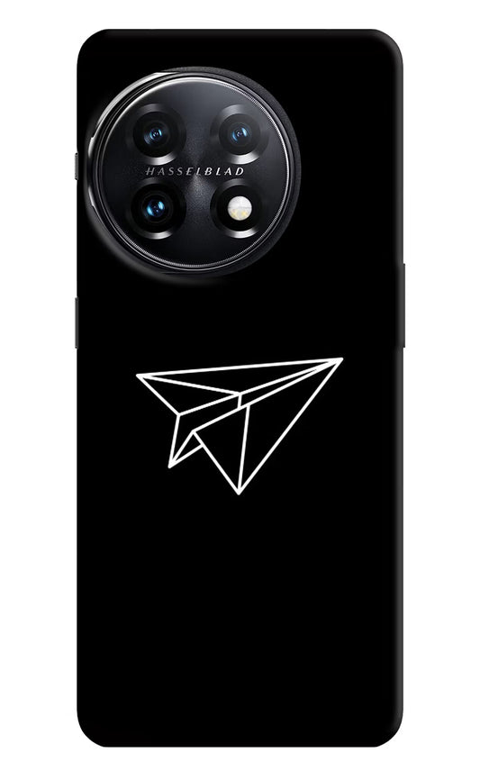 Paper Plane White OnePlus 11 5G Hard Case Back Cover by Casekaro