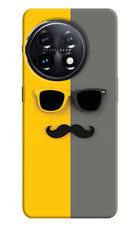 Sunglasses with Mustache OnePlus 11 5G Hard Case Back Cover by Casekaro
