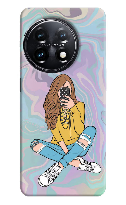 Selfie Girl OnePlus 11 5G Hard Case Back Cover by Casekaro