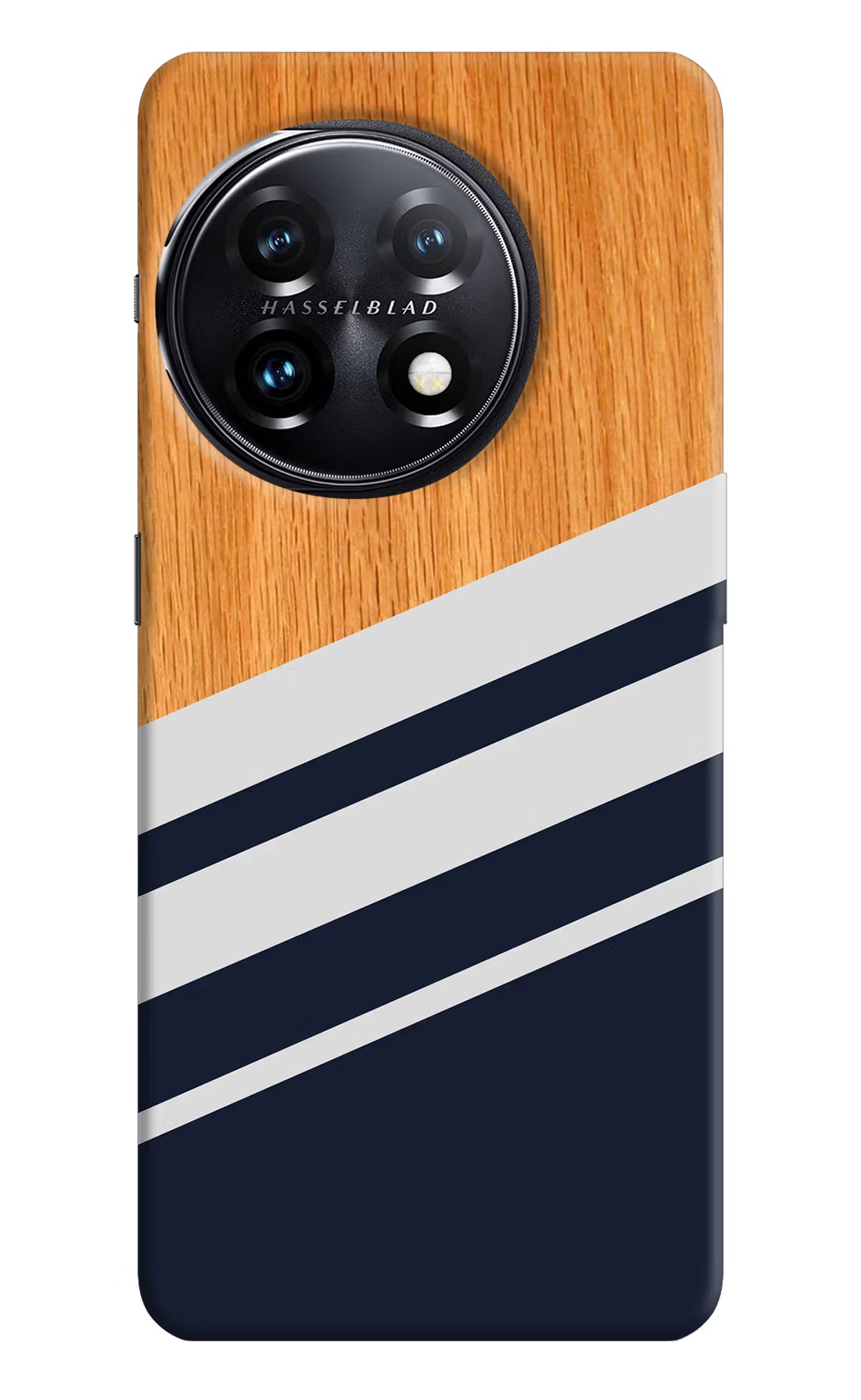 Blue and white wooden OnePlus 11 5G Hard Case Back Cover by Casekaro