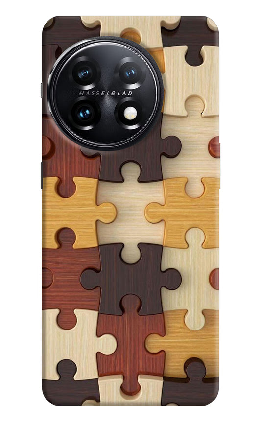 Wooden Puzzle OnePlus 11 5G Hard Case Back Cover by Casekaro