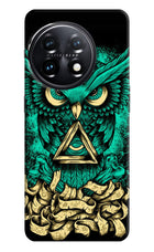 Green Owl OnePlus 11 5G Hard Case Back Cover by Casekaro