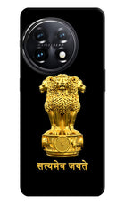 Satyamev Jayate Golden OnePlus 11 5G Hard Case Back Cover by Casekaro