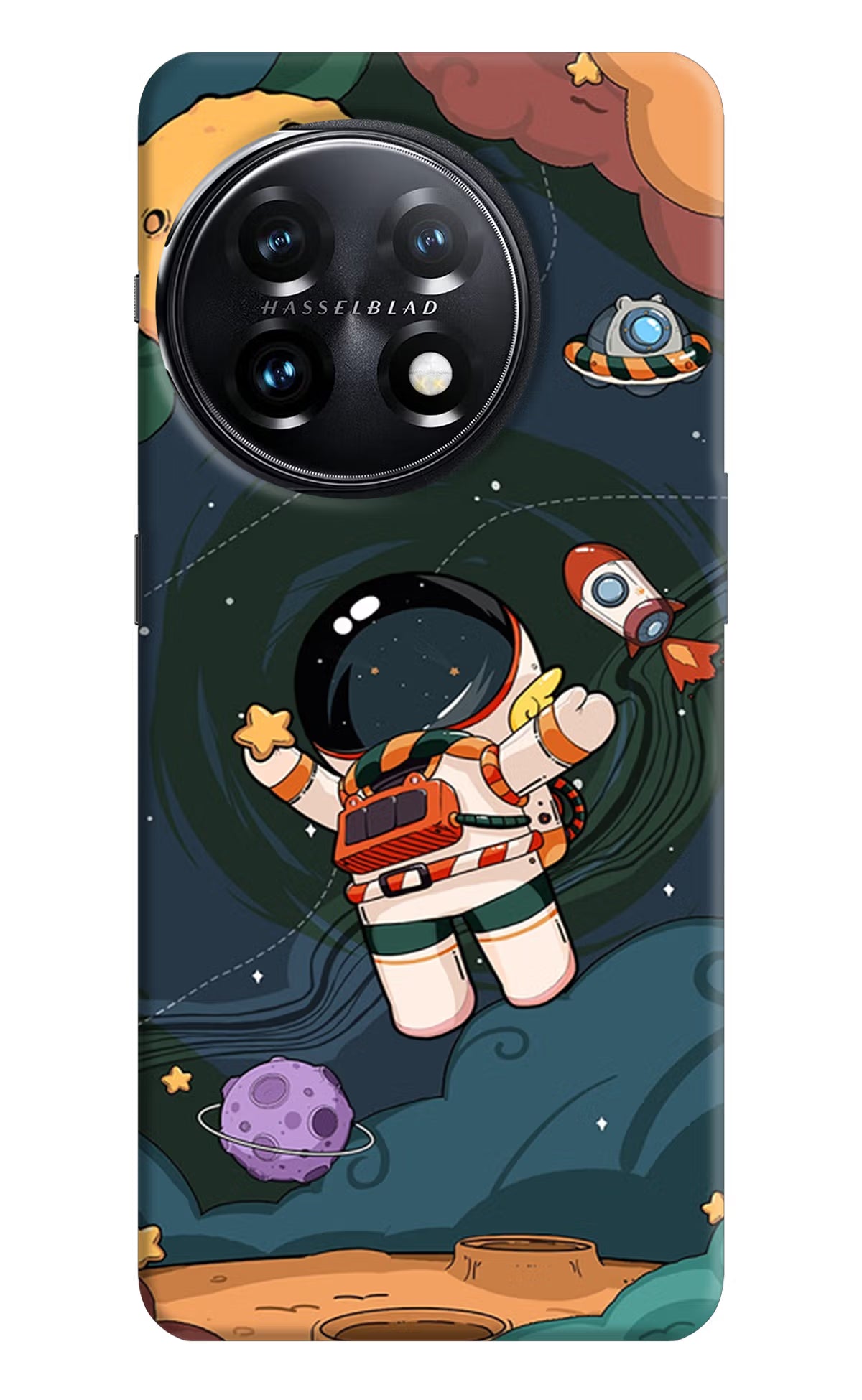 Cartoon Astronaut OnePlus 11 5G Hard Case Back Cover by Casekaro