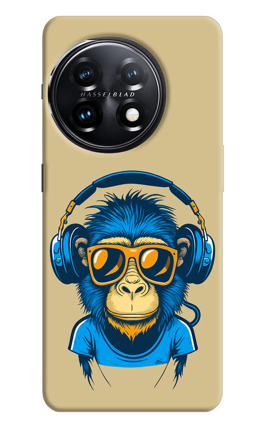 Monkey Headphone OnePlus 11 5G Hard Case Back Cover by Casekaro