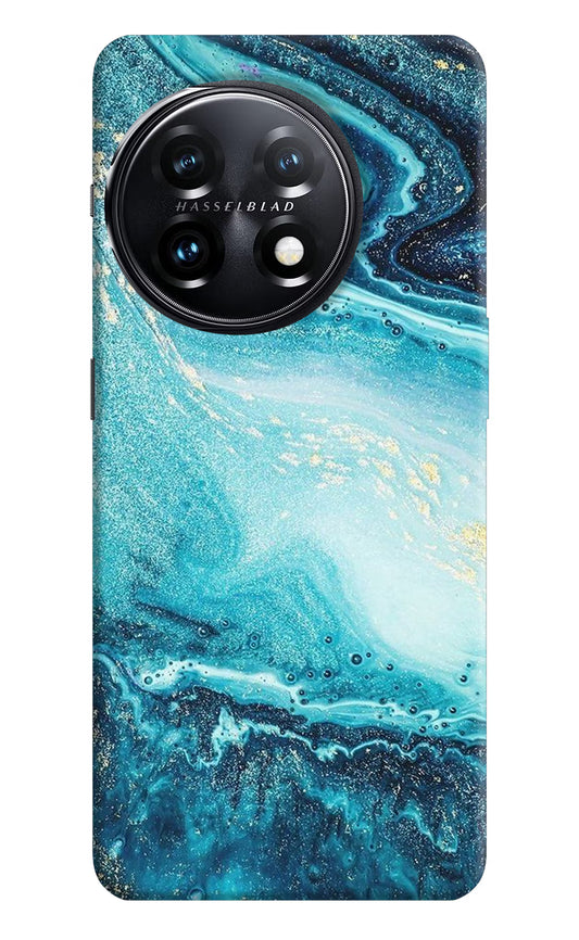 Blue Glitter Marble OnePlus 11 5G Hard Case Back Cover by Casekaro