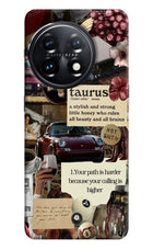 Taurus Zodiac OnePlus 11 5G Hard Case Back Cover by Casekaro