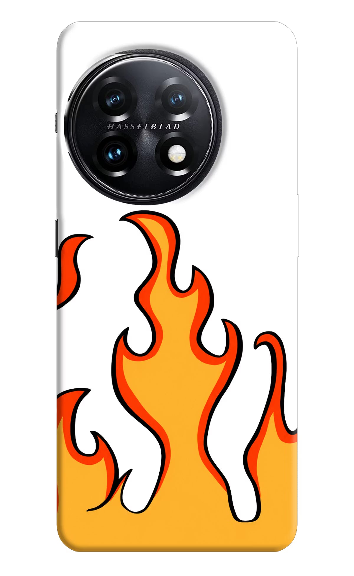 Fired Up – White OnePlus 11 5G Hard Case Back Cover by Casekaro