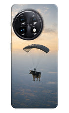 Skydiving Cow OnePlus 11 5G Hard Case Back Cover by Casekaro